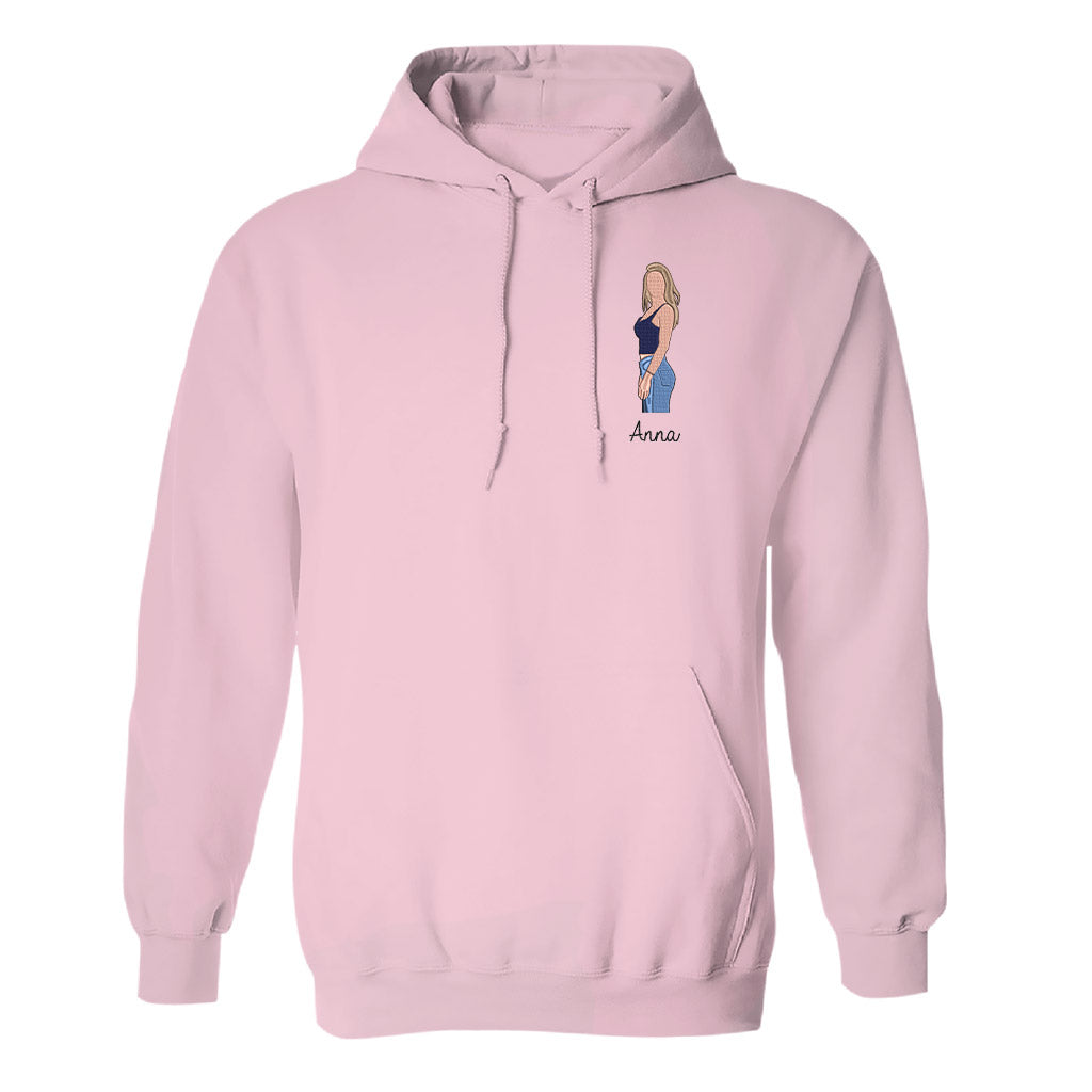 Custom 2D Photo - Personalized Sibling Embroidered Hoodie