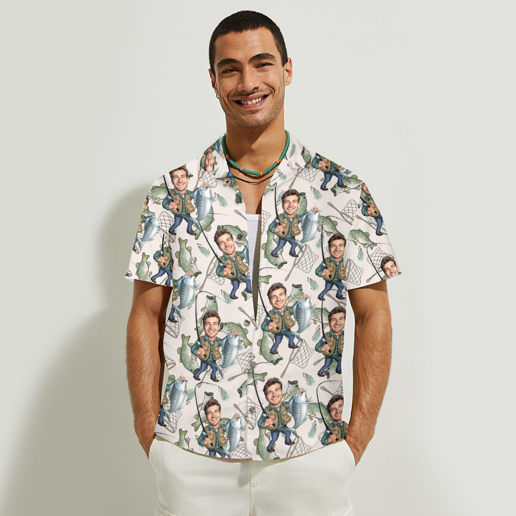 Discover Custom Photo Inserted Funny Fishing - Personalized Fishing Hawaiian Shirt