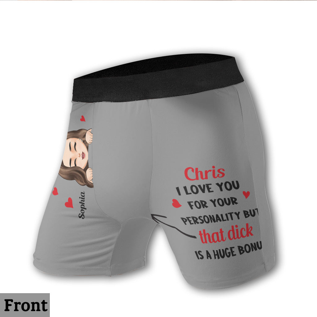 I Love You For Your Personality - Personalized Gift For Him Men's Boxer Briefs