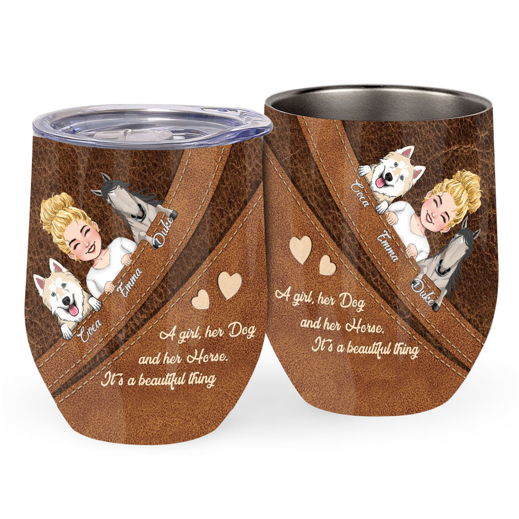 What A Beautiful Thing - Personalized Horse Wine Tumbler