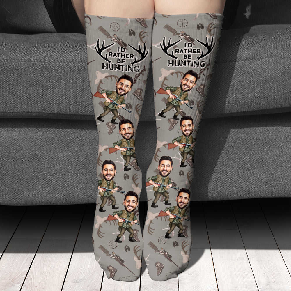Photo Inserted Funny Hunting - Personalized Hunting Socks