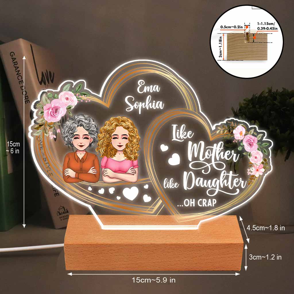 I Love You - Gift for mom, daughter - Personalized Shaped Plaque Light Base