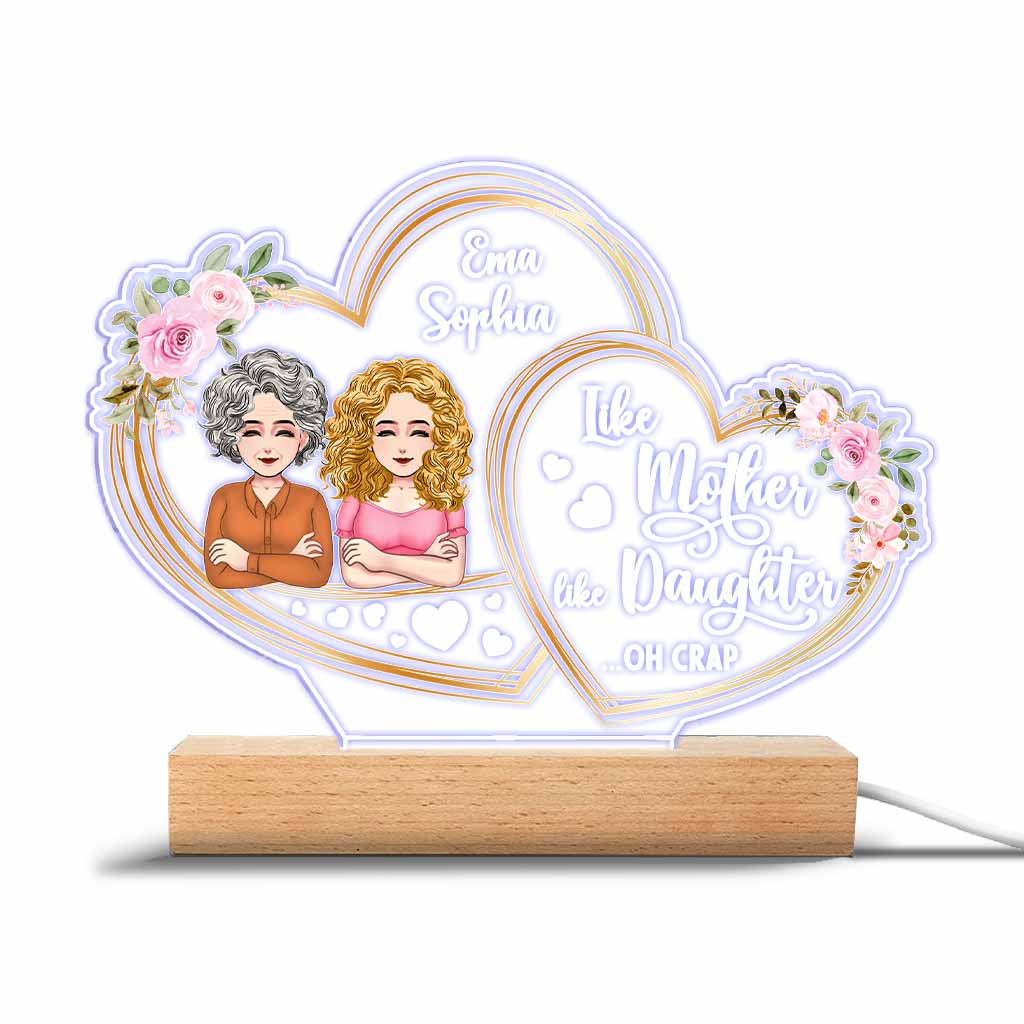 I Love You - Gift for mom, daughter - Personalized Shaped Plaque Light Base