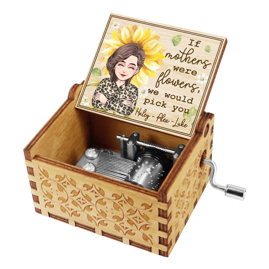 If Mothers Were Flowers - Personalized Mother's Day Mother Hand Crank Music Box