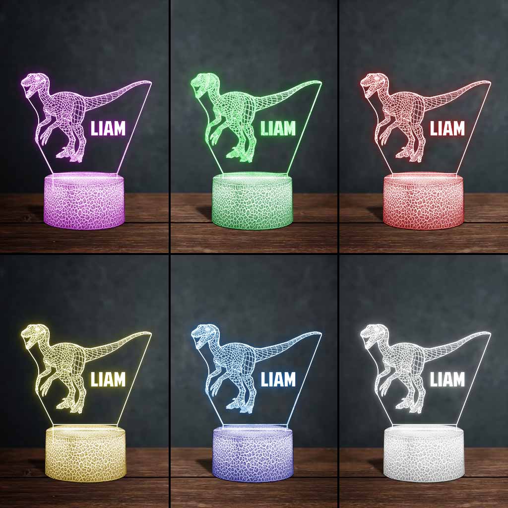 Dinosaur Baby - Personalized Dinosaur Shaped Plaque Light Base