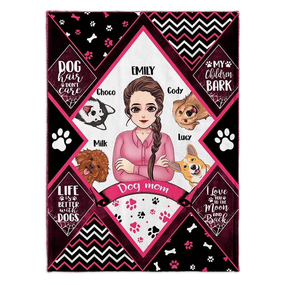 Dog Mom Dog Dad - Personalized Mother's Day Father’s Day Dog Blanket