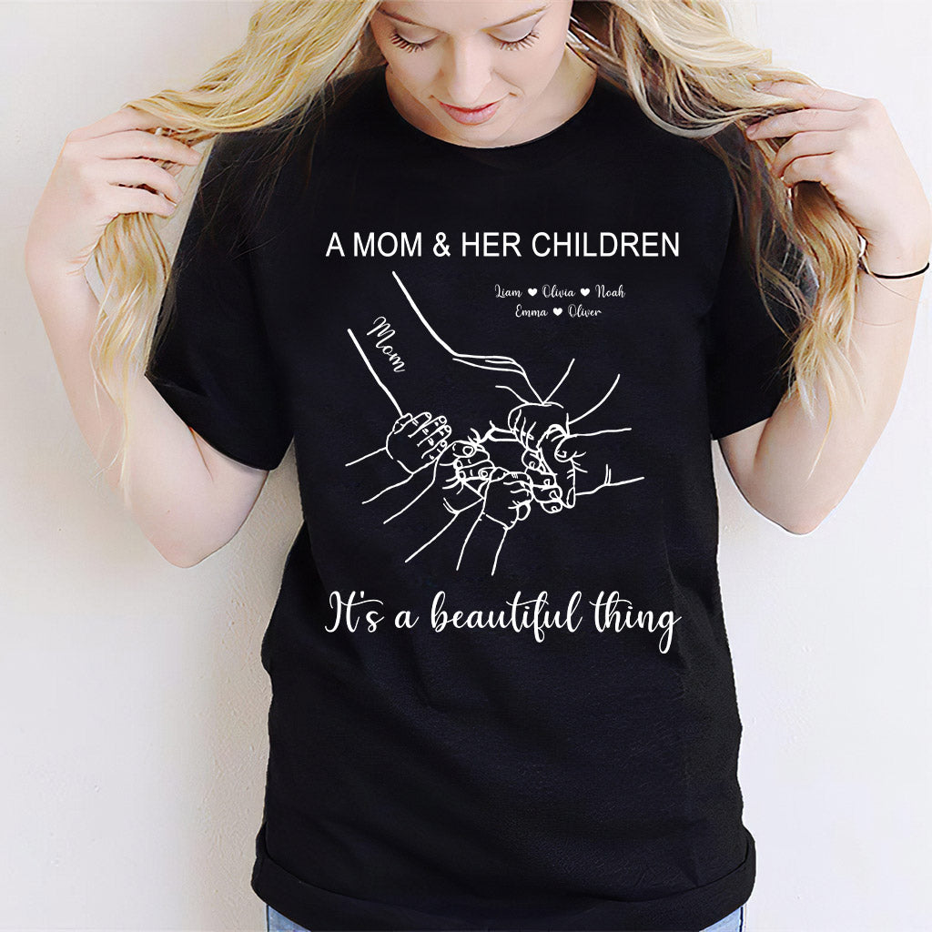 A Mom And Her Children - Personalized Mother's Day Mother T-shirt and Hoodie