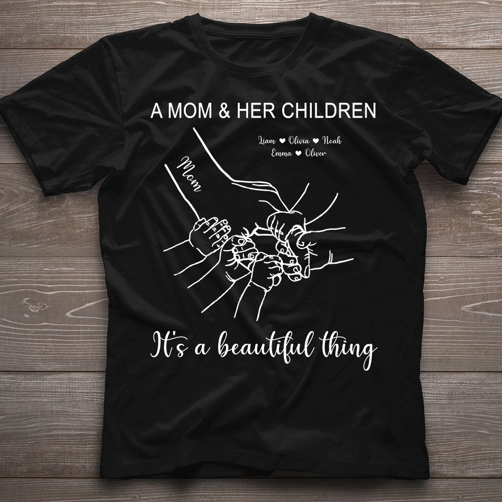 A Mom And Her Children Custom Mother's Day Gift Personalized Mother T-Shirt