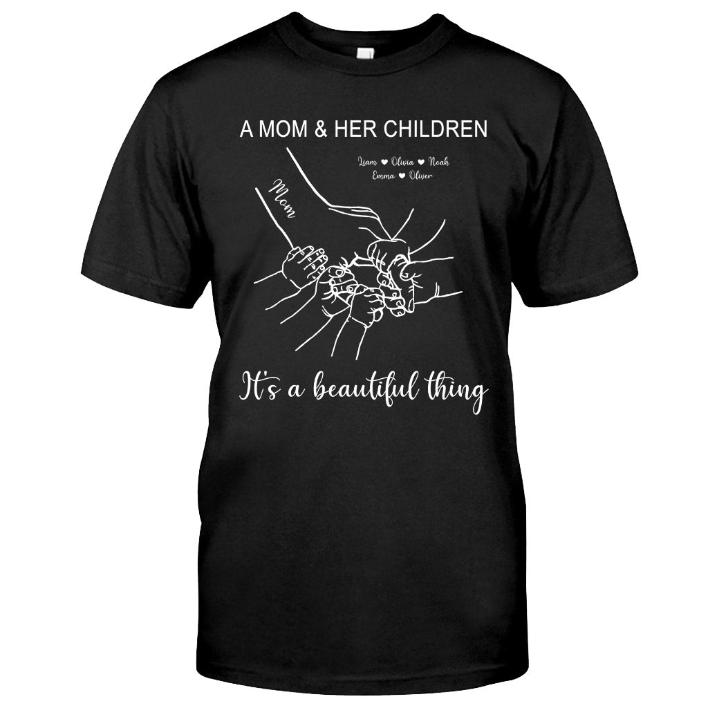 A Mom And Her Children - Personalized Mother's Day Mother T-shirt and Hoodie