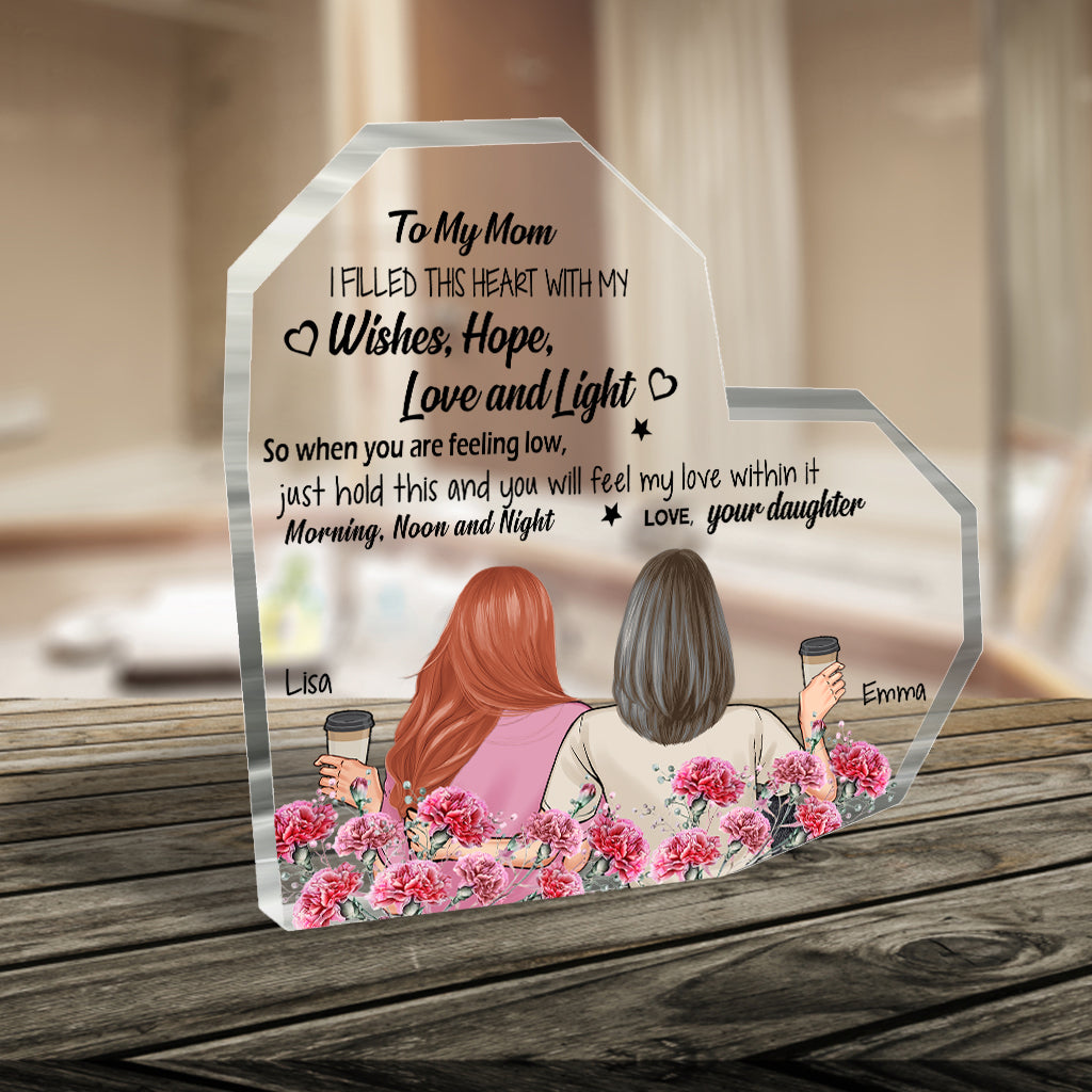 To My Mom - Personalized Mother's Day Mother Custom Crystal Heart Keepsake