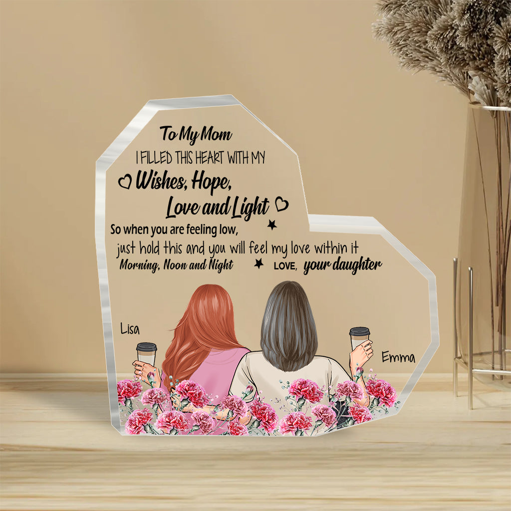 To My Mom - Personalized Mother's Day Mother Custom Crystal Heart Keepsake