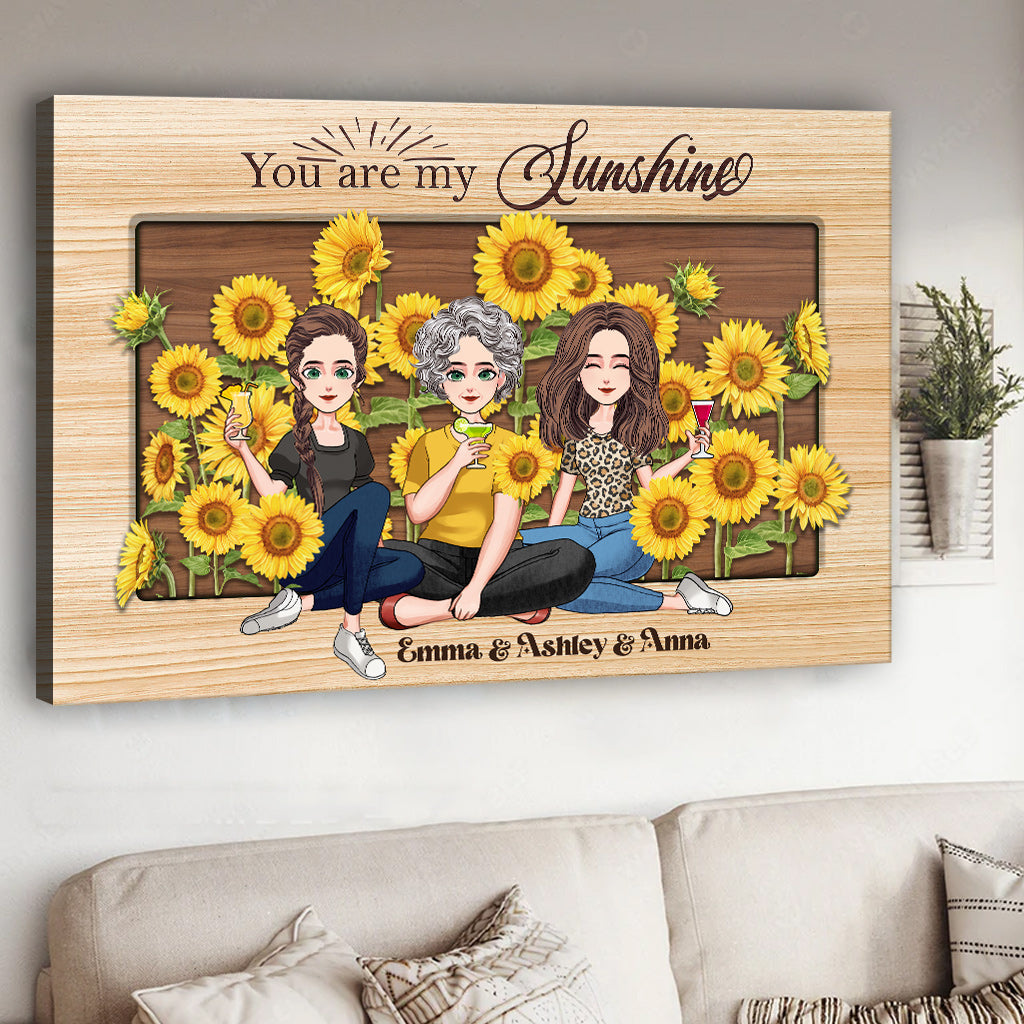 You Are My Sunshine - Personalized Mother's Day Mother Canvas And Poster