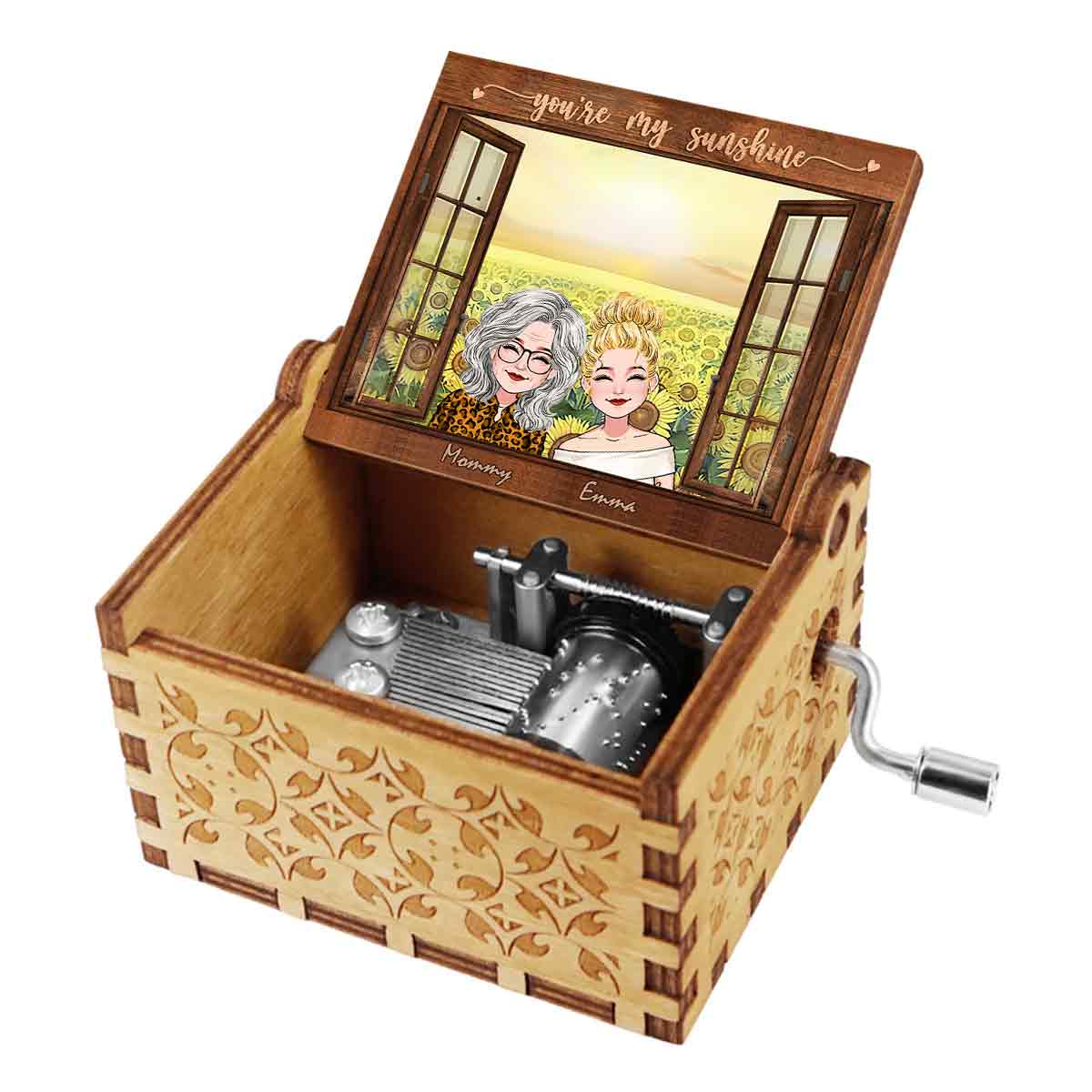 You're My Sunshine - Personalized Mother Hand Crank Music Box