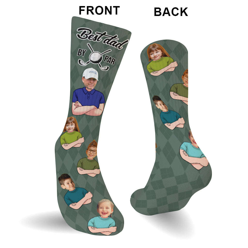 Best Dad By Par - Golf gift for dad, him, boyfriend, husband, grandpa - Personalized Socks