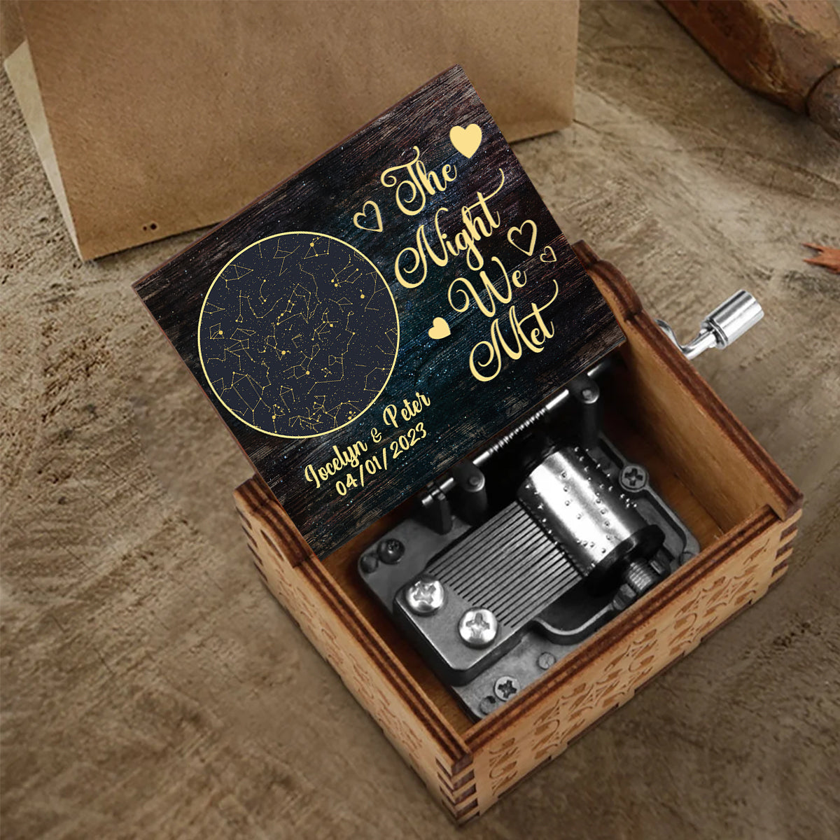 The Night We Met - Couple gift for boyfriend, girlfriend, wife, husband - Personalized Hand Crank Music Box