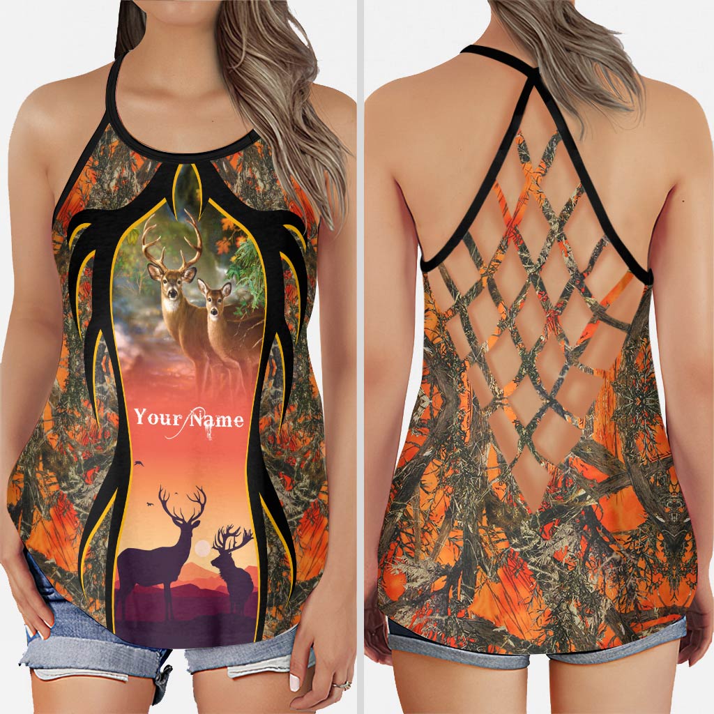 Discover Hunting Girl Personalized Yoga Criss Cross Tank Top