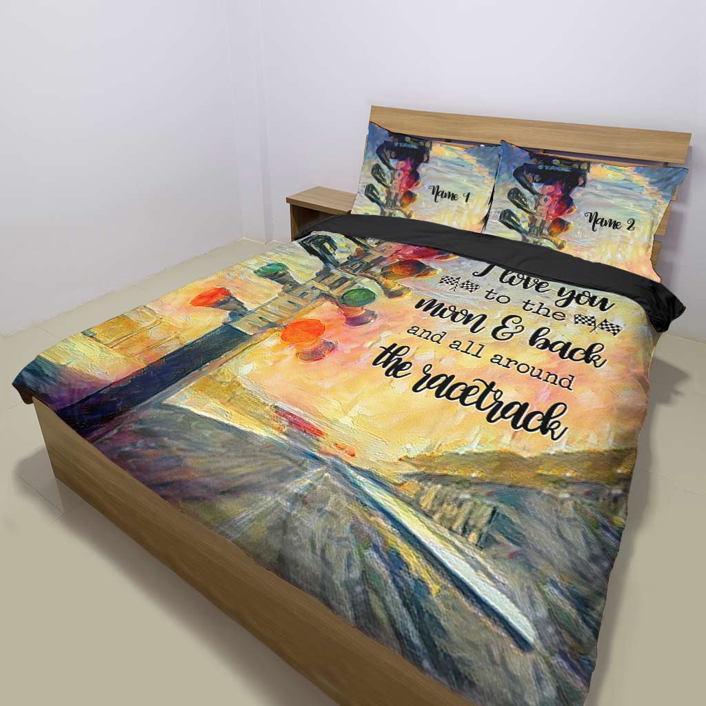 I Love You To The Moon - Personalized Racing Bedding Set