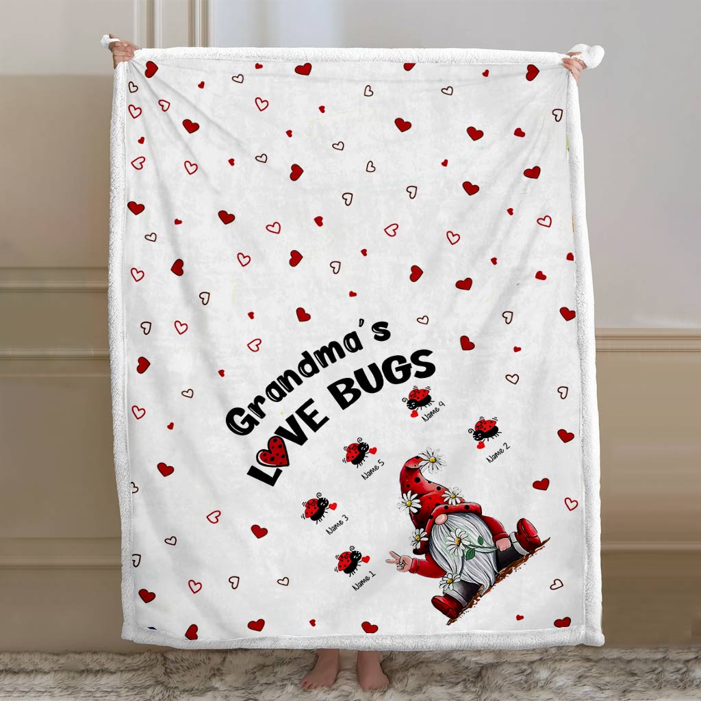 Grandma Loves Bugs - Personalized Grandma Blanket