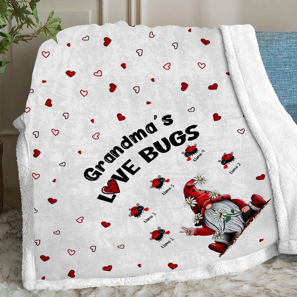 Grandma Loves Bugs - Personalized Grandma Blanket