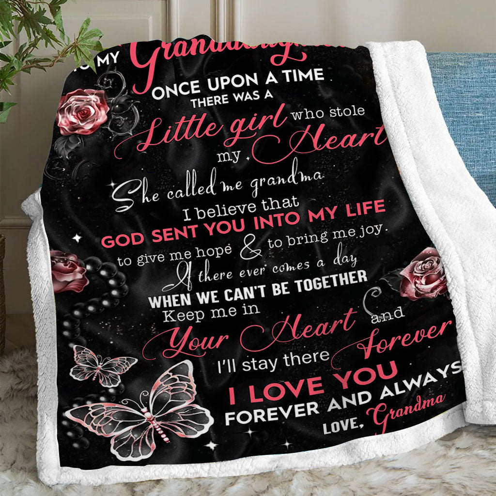 To My Granddaughter - Personalized Grandma Blanket