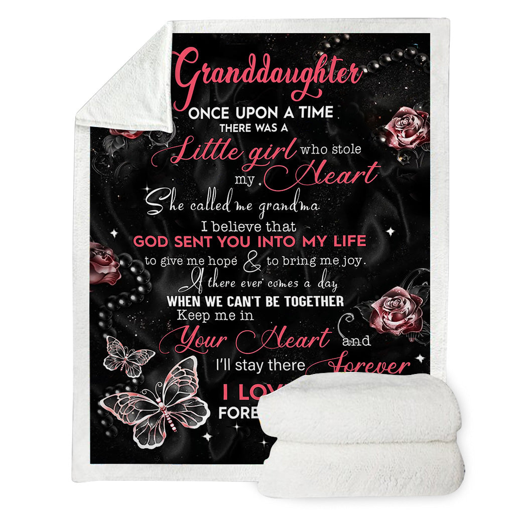 To My Granddaughter - Personalized Grandma Blanket