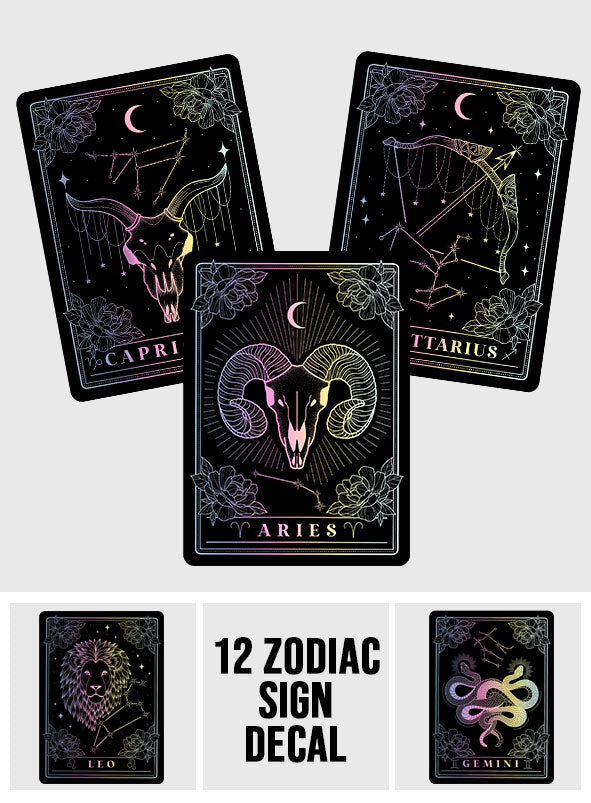 Zodiac Sign Tumbler - Horoscope Decal Full