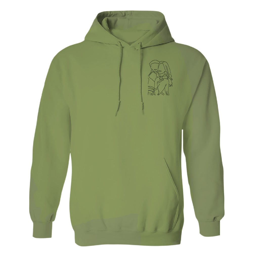 Custom Line Art - Personalized Mother Embroidered Hoodie