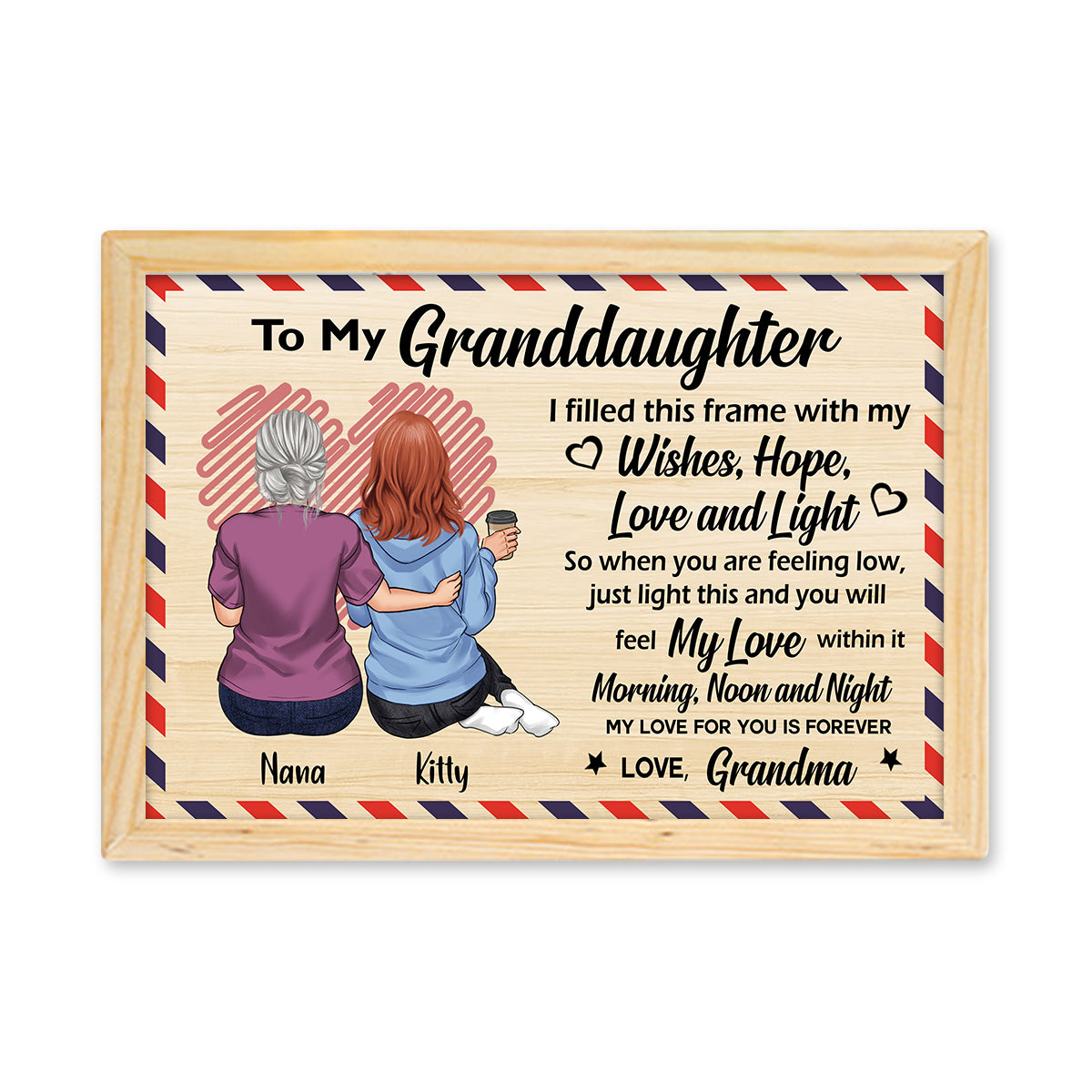 To My Granddaughter / Grandson / Daughter / Son / Grandma / Mom - Personalized Grandma Light Photo Frame