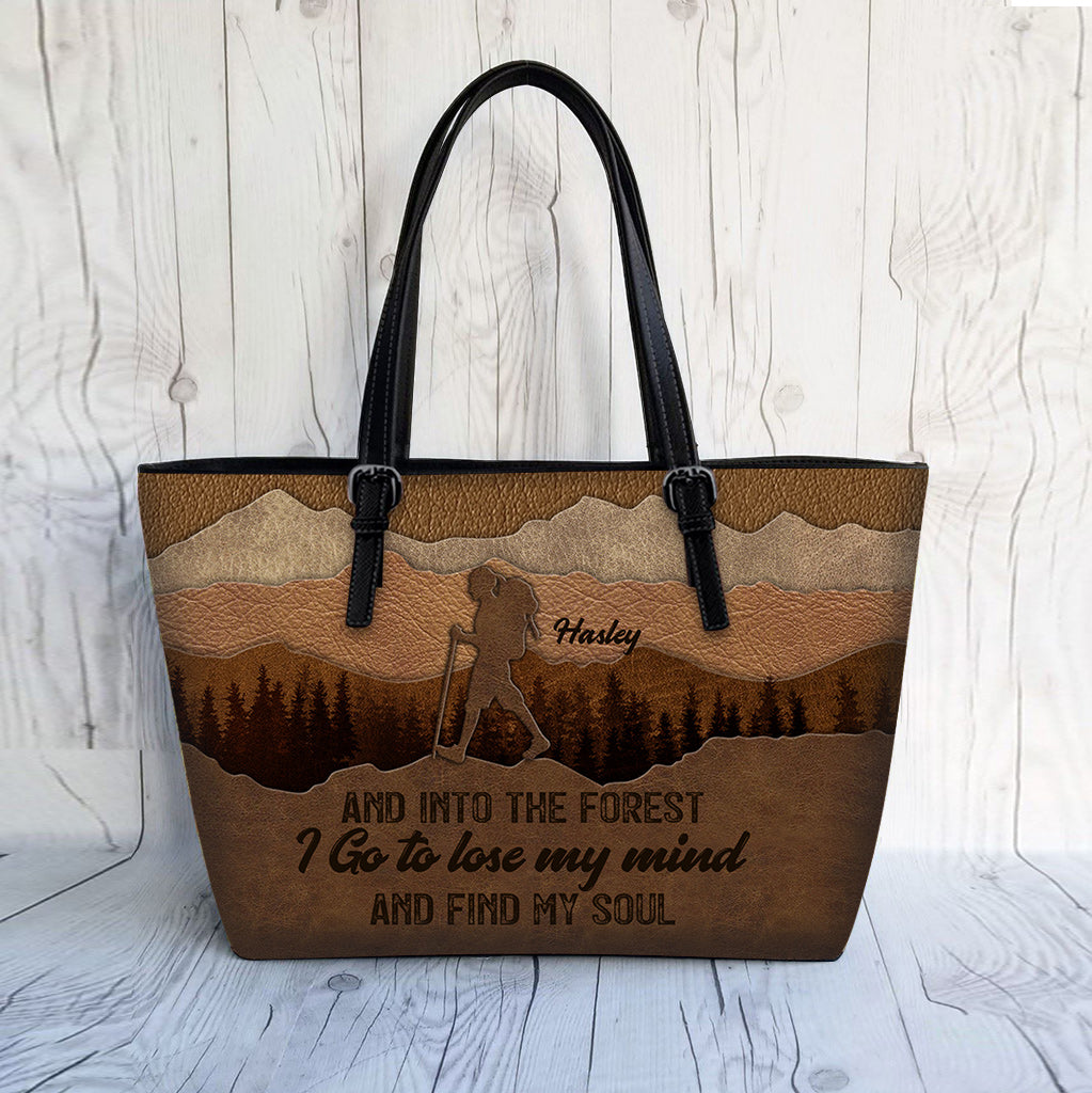 And Into The Forest I Go - Personalized Hiking Leather Bag