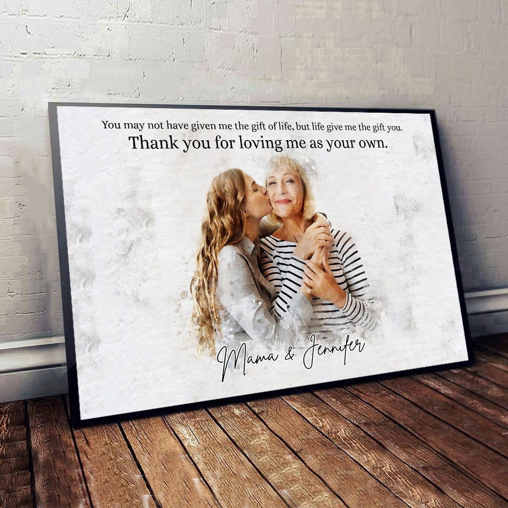 Step Mom Watercolor Portrait - Personalized Step Mom Canvas And Poster