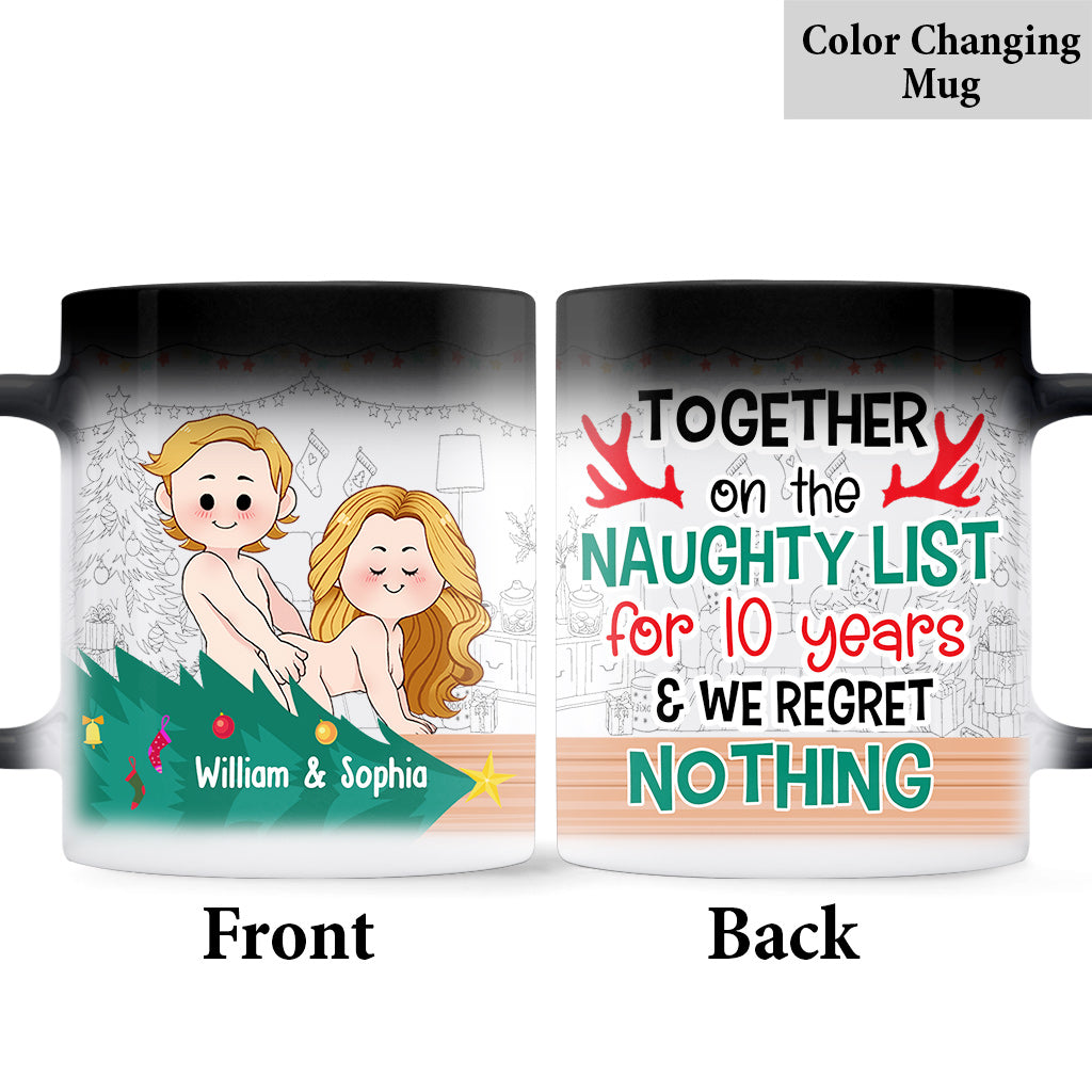 Together On The Naughty List - Personalized Couple Mug