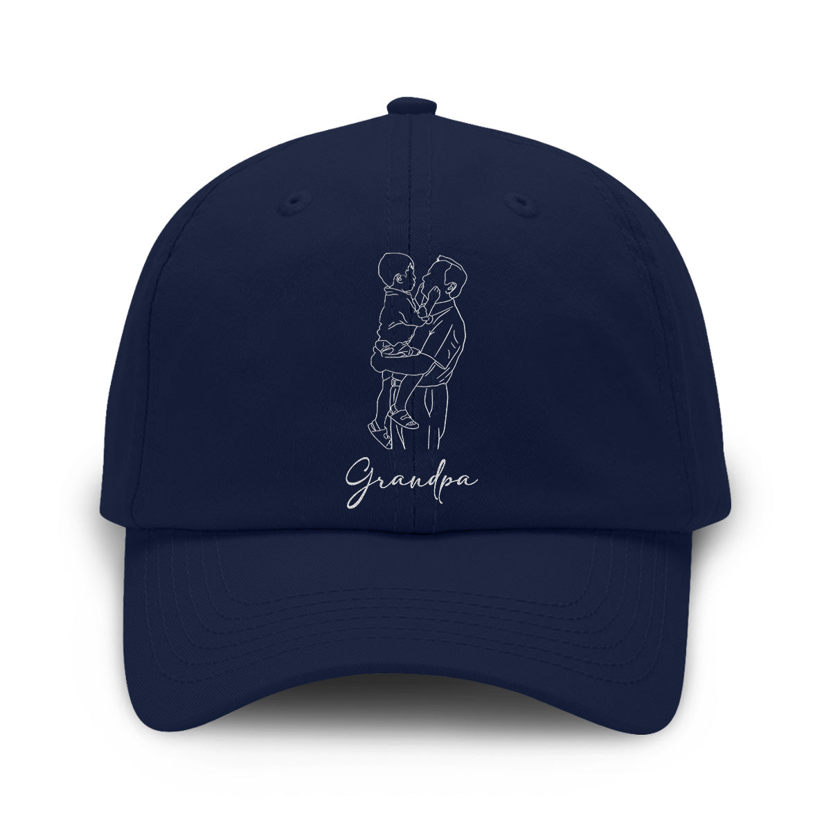 Custom Photo - Personalized Grandpa Embroidered Classic Cap