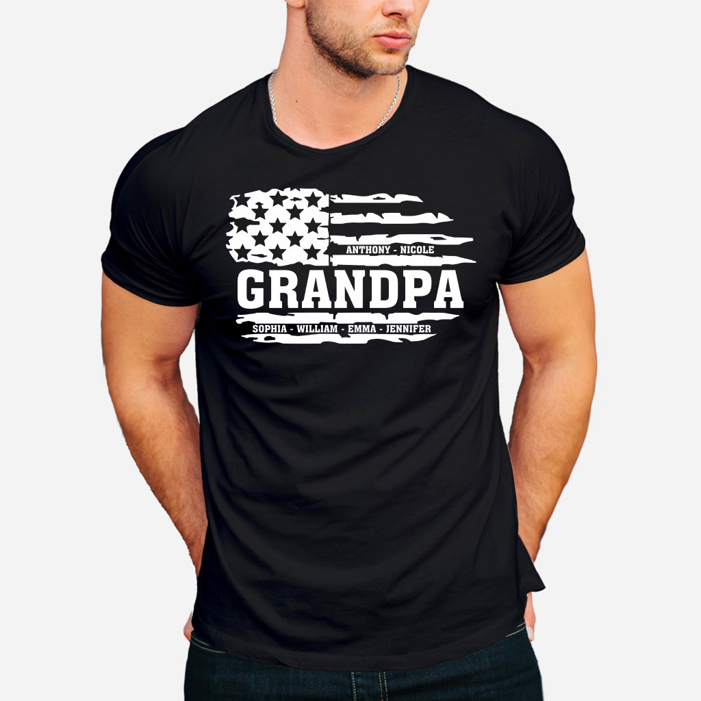 Grandpa US Flag - Personalized Grandpa T-shirt & Hoodie