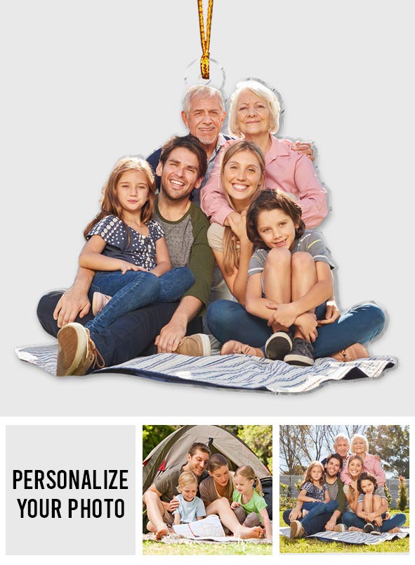 Upload Photo Gift For Grandparents - Gift for grandma, grandpa - Personalized Transparent Ornament