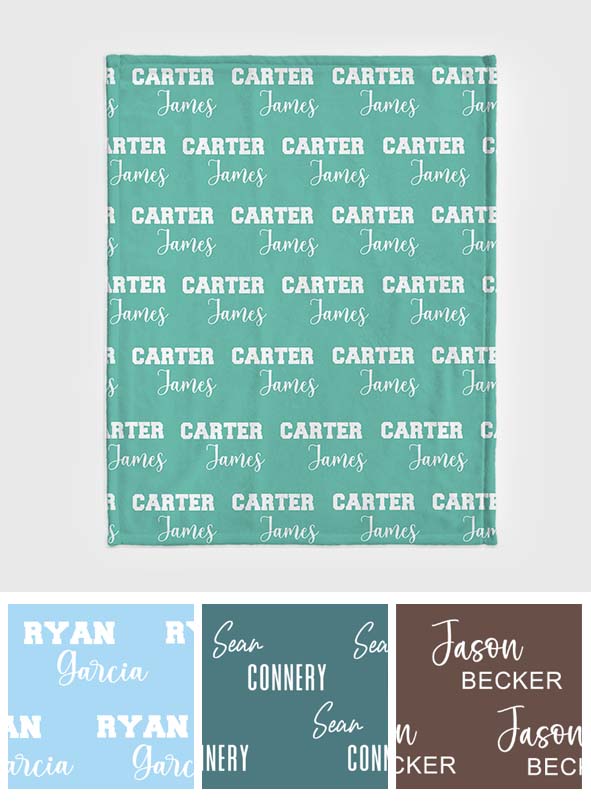 Custom Name Pattern - Personalized Newborn Blanket