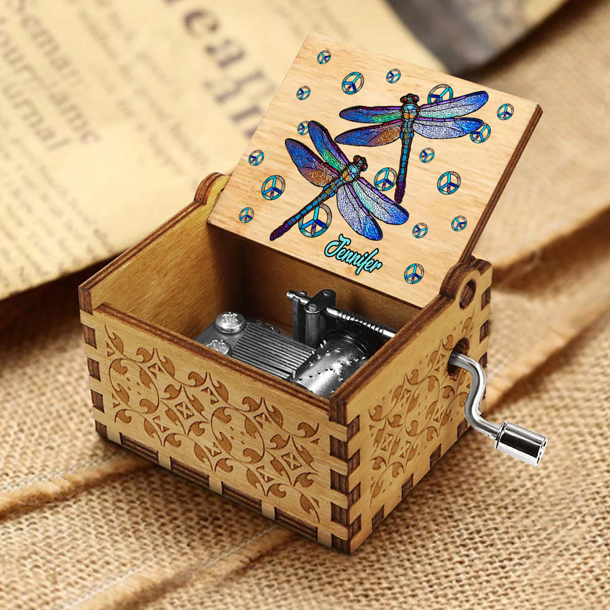 Hippie Soul - Personalized Hippie Hand Crank Music Box