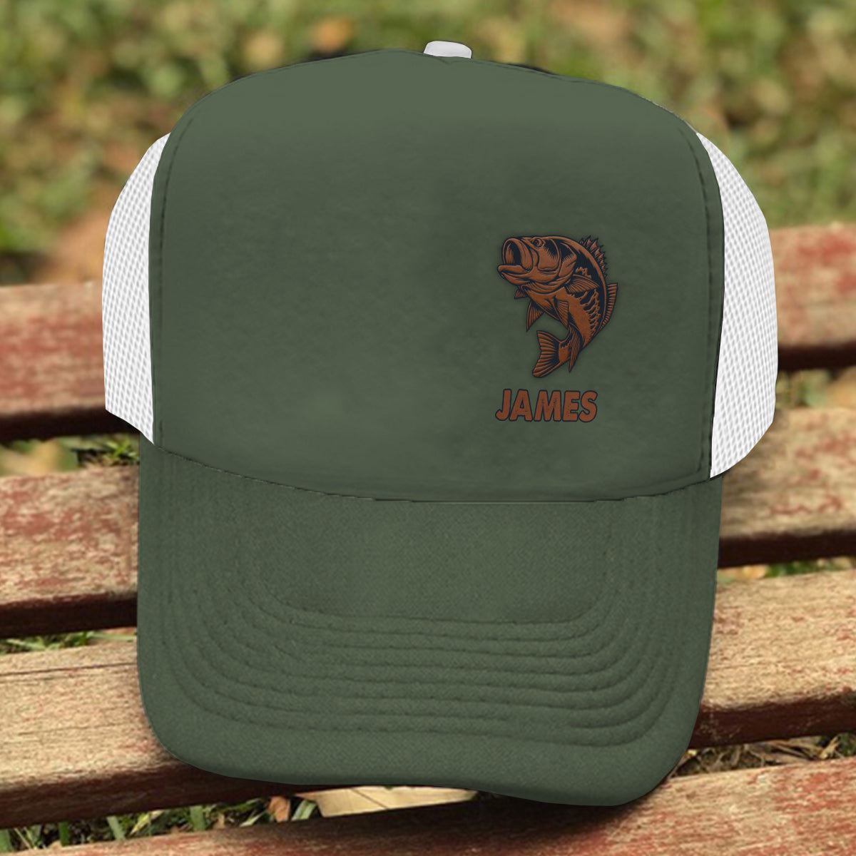 Bass Fishing Hat - Personalized Fishing Trucker Hat