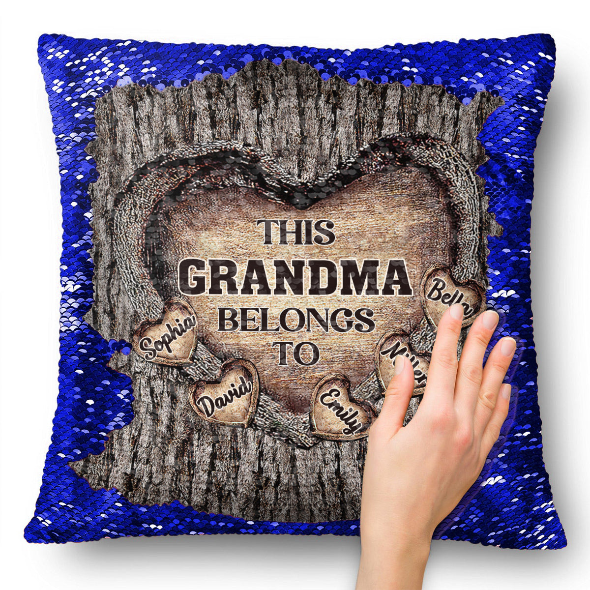 This Grandma Mom Mimi Nana Gigi Belongs To - Gift for grandma - Personalized Sequin Pillow Cover