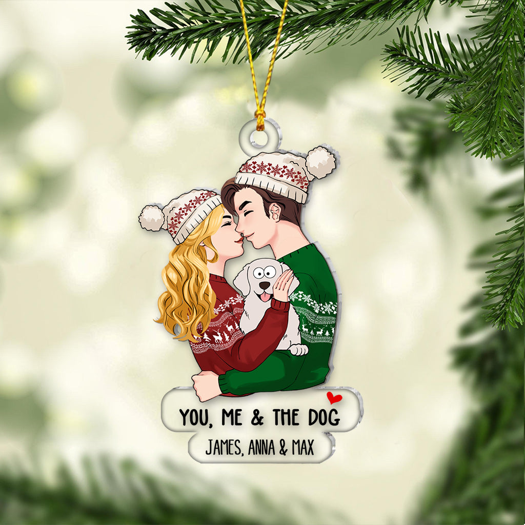 You Me And The Dog Cat - gift for dog lover, cat lover - Personalized Transparent Ornament