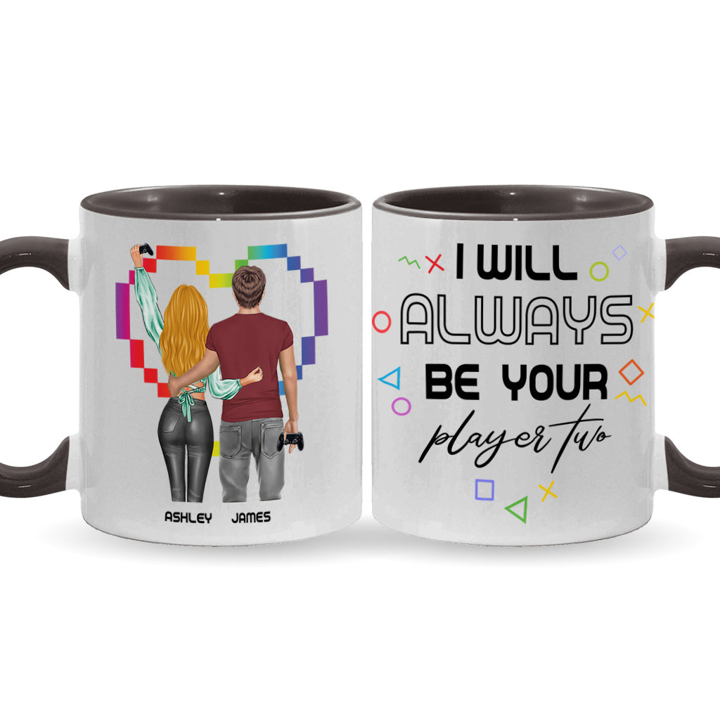 I Will Always Be Your Player Two - Personalized Video Game Accent Mug