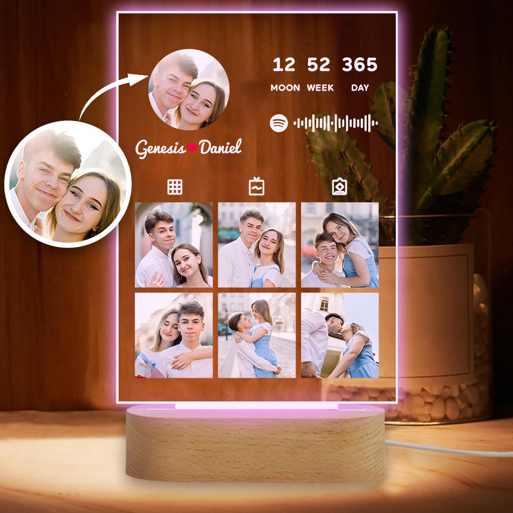 Discover Couple Photo Collection Custom Personalized Couple Shaped Plaque Light Base