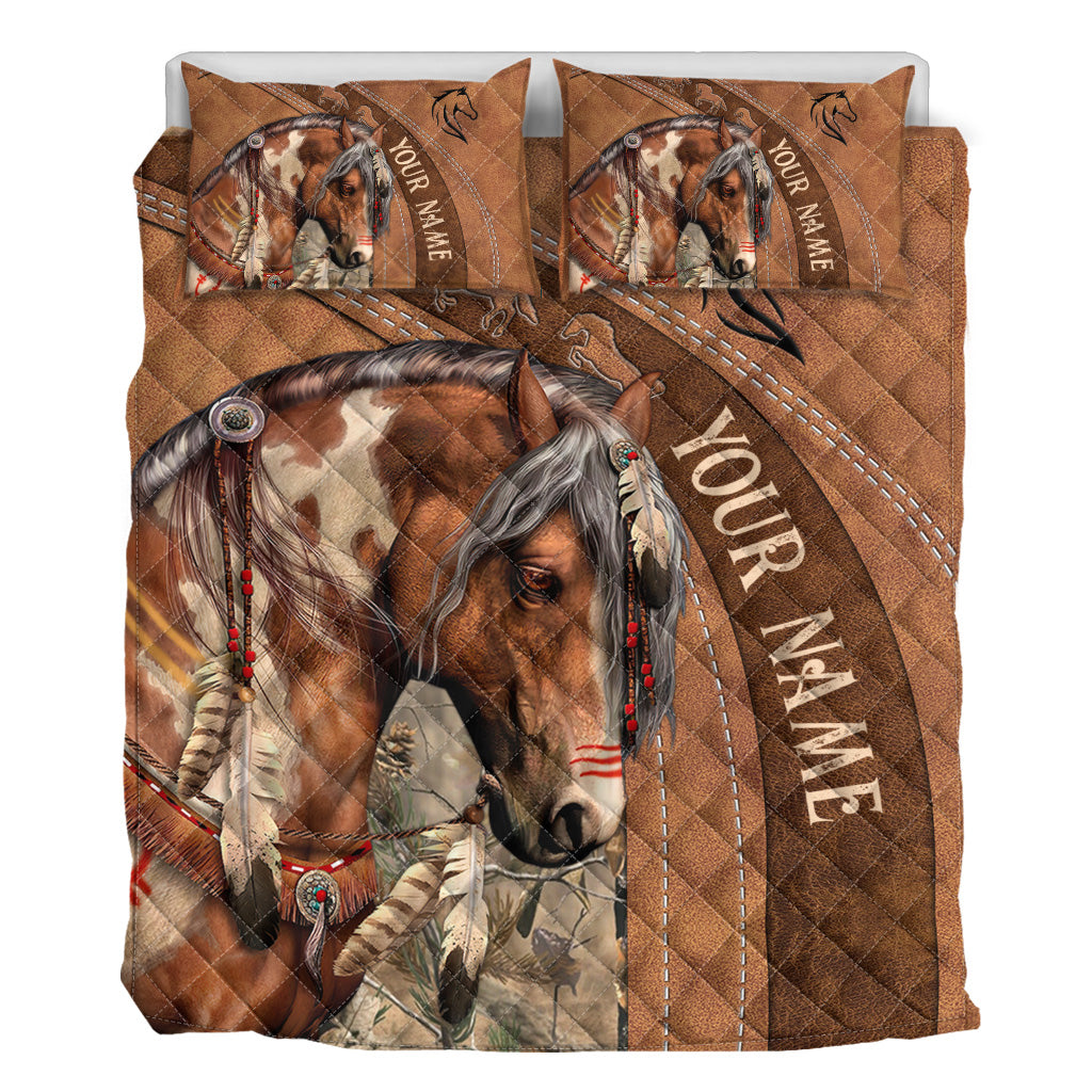 Love Horses - Personalized Horse Quilt Set