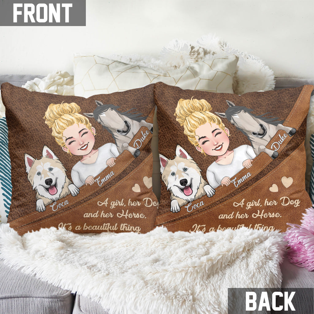 What A Beautiful Thing - Horse gift for dog lover, cat lover - Personalized Throw Pillow