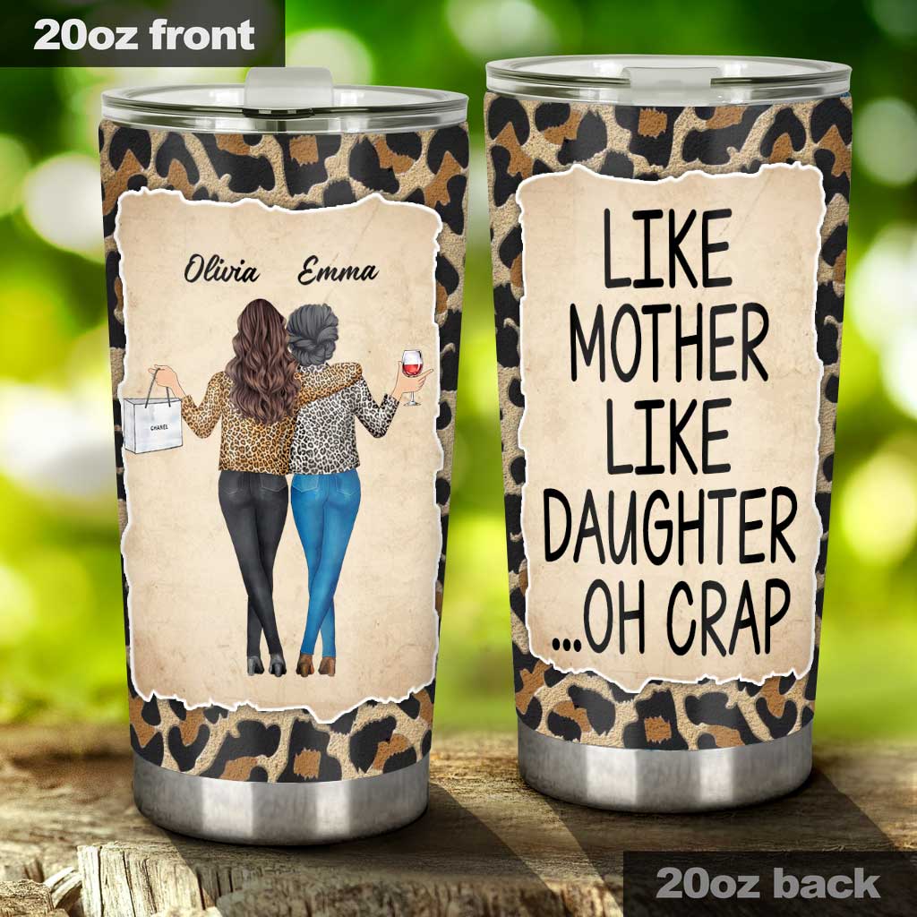 Like Mother Like Daughter Leopard Pattern - Personalized Mother's Day Mother Tumbler