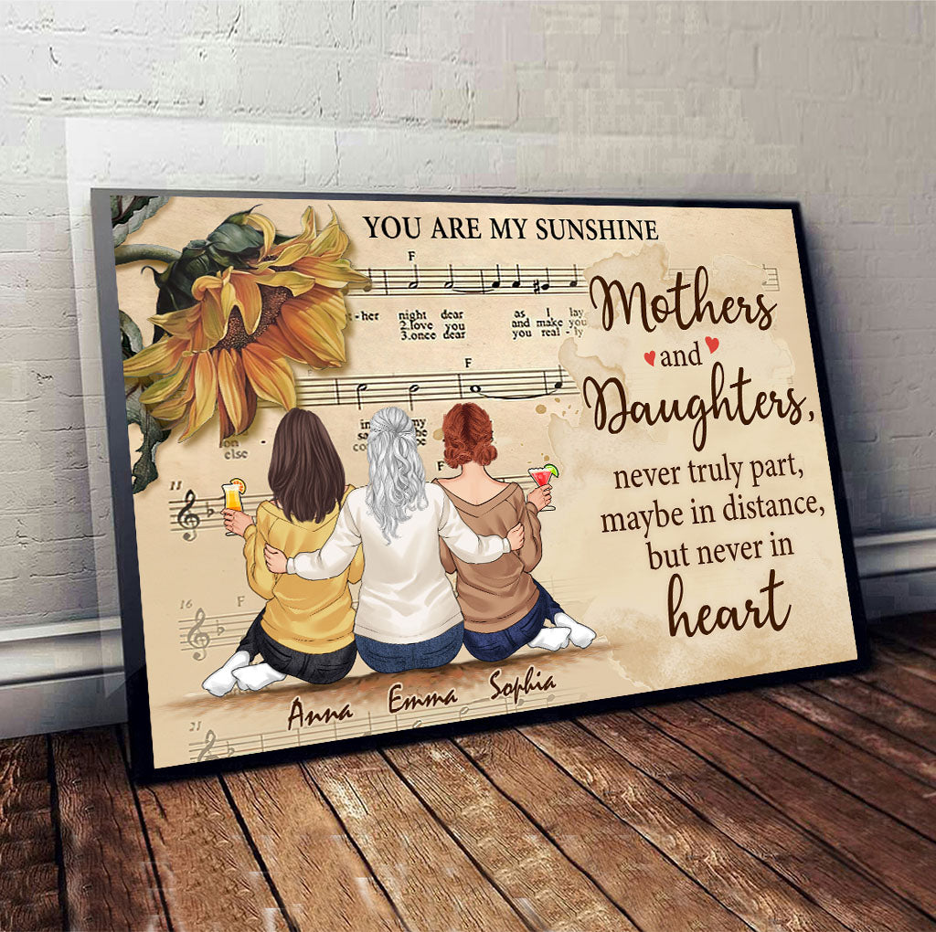 Mothers And Daughters Never Truly Apart - Personalized Mother's Day Mother Canvas And Poster