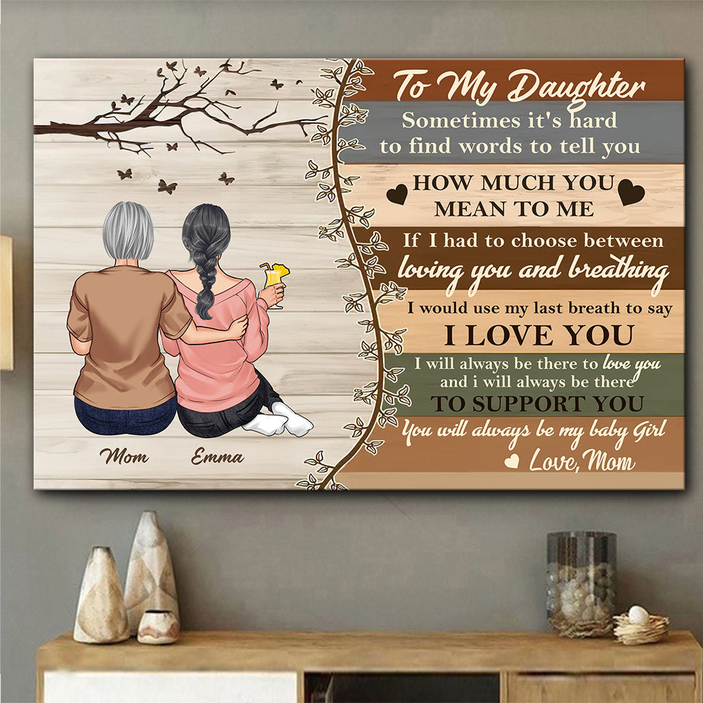 To My Daughter - Personalized Mother's Day Mother Canvas And Poster