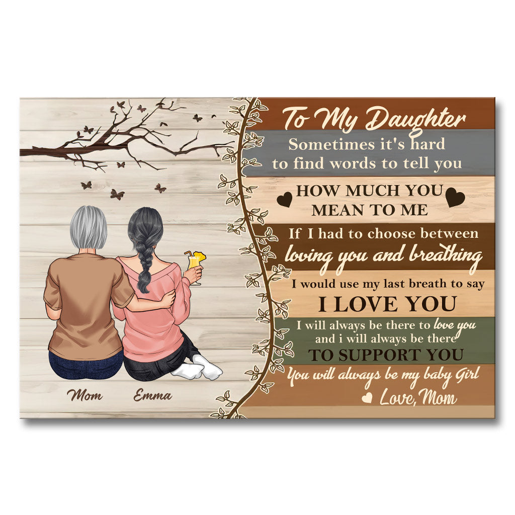 To My Daughter - Personalized Mother's Day Mother Canvas And Poster