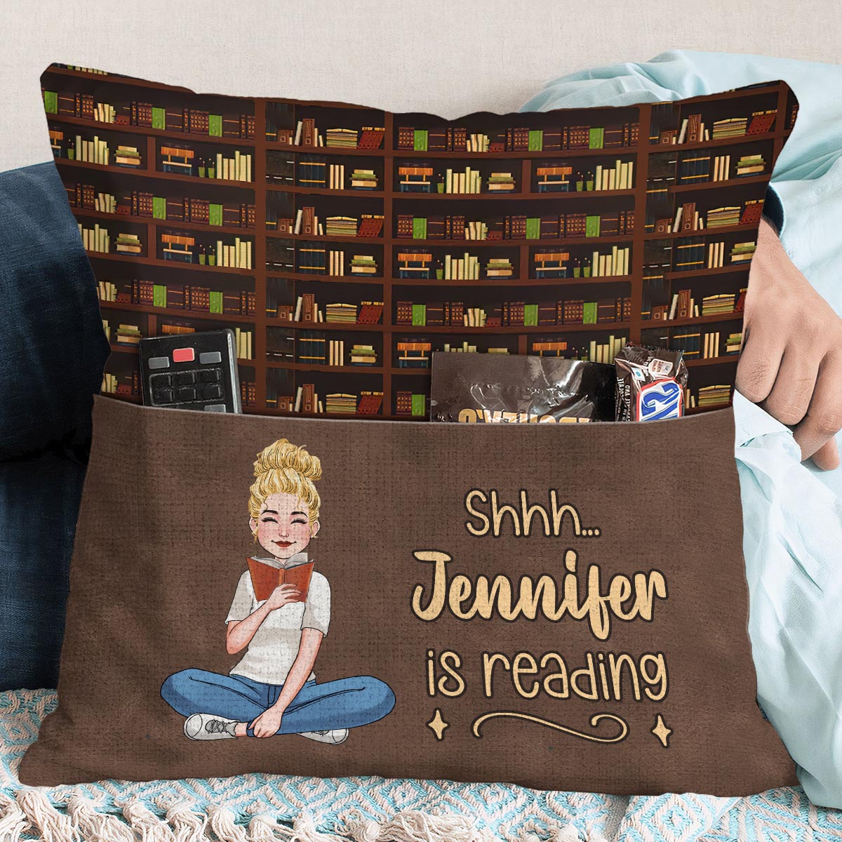 Quiet I'm Reading - Personalized Book Pocket Pillow