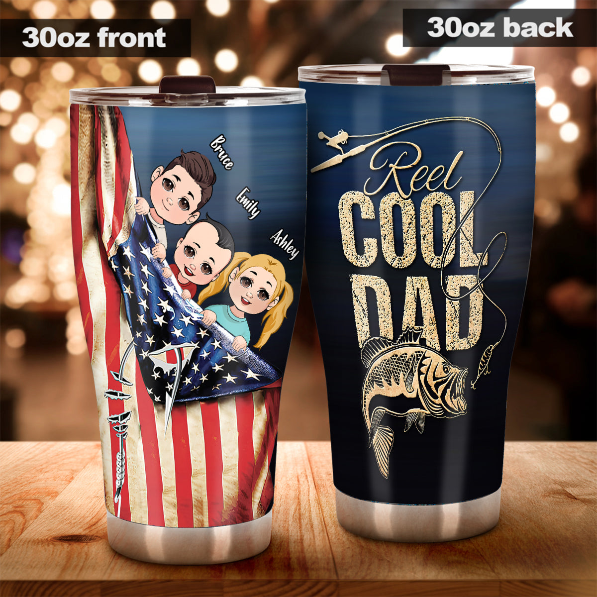 Reel Cool Dad Custom Fishing Dad Personalized Father's Day Gift Tumbler