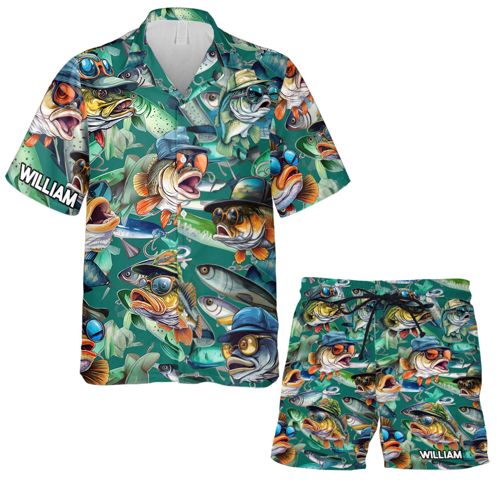 Love Fishing - Personalized Fishing Hawaiian Shirt & Men Shorts